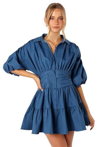 Francis Long Sleeve Mini Dress - Blue Denim 10 | Amazon (US)