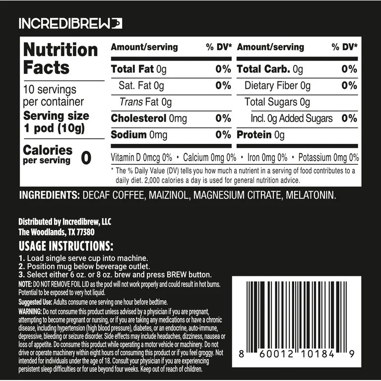 Incredibrew Coffee + Melatonin | Walmart (US)