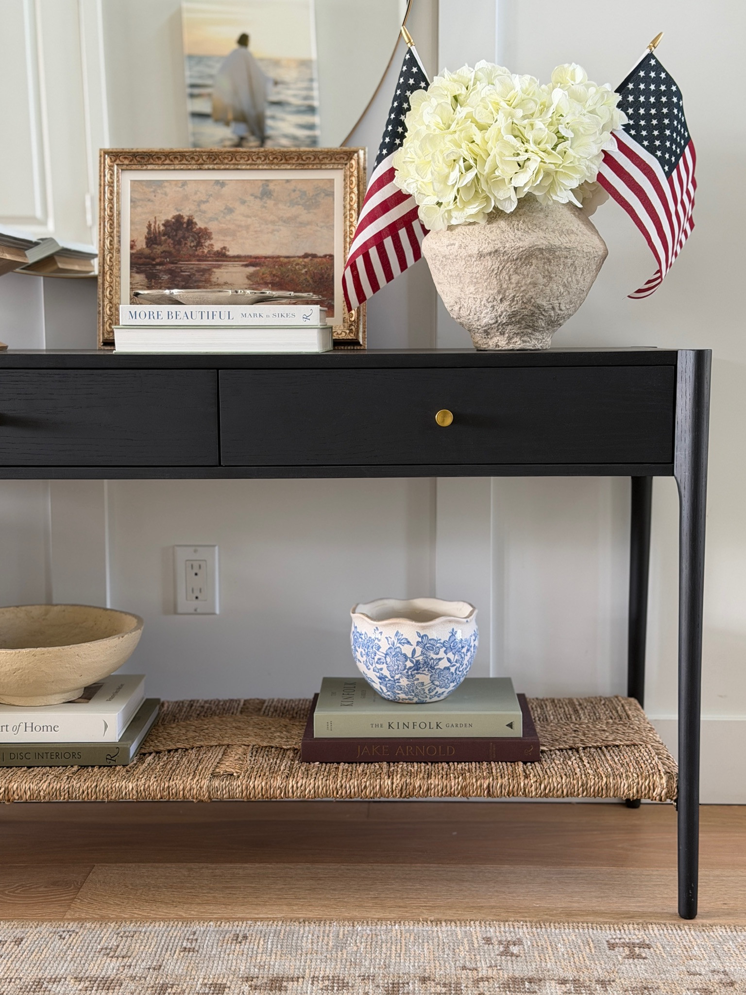 this console table is one of my favorites. I love adding different vases and flowers to switch things up.

home decor, fourth of july decor, interior design 

 