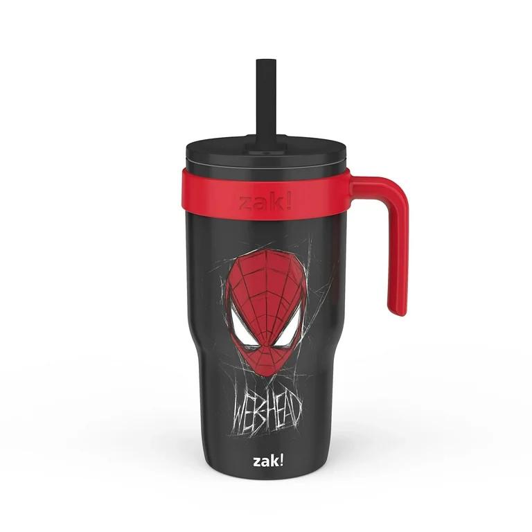 Zak Designs 18oz Spiderman Kids Straw Handle Tumbler, Stainless Steel Vacuum Insulated Cruiser Tu... | Walmart (US)