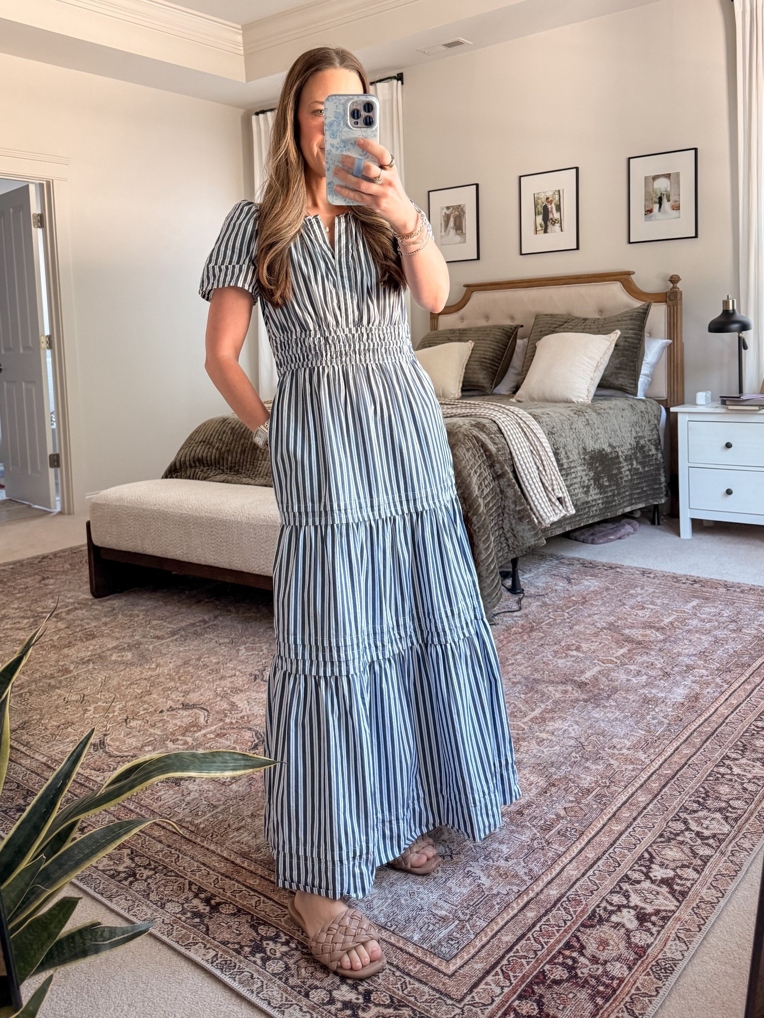 Quince summer dress 🤍💙 The perfect blue & white striped maxi dress for summer—think beach vacation, family photos, brunch, baby shower, and casual summer wedding guest. Smocked waist + flowy tiered skirt = comfy but still polished. I’m wearing XS (I’m 5’4” for length reference).

Use my Quince code: INFG-26LINENANDLIGHTCO10 ✨

#LTKMothersDay #LTKSeasonal #LTKootd