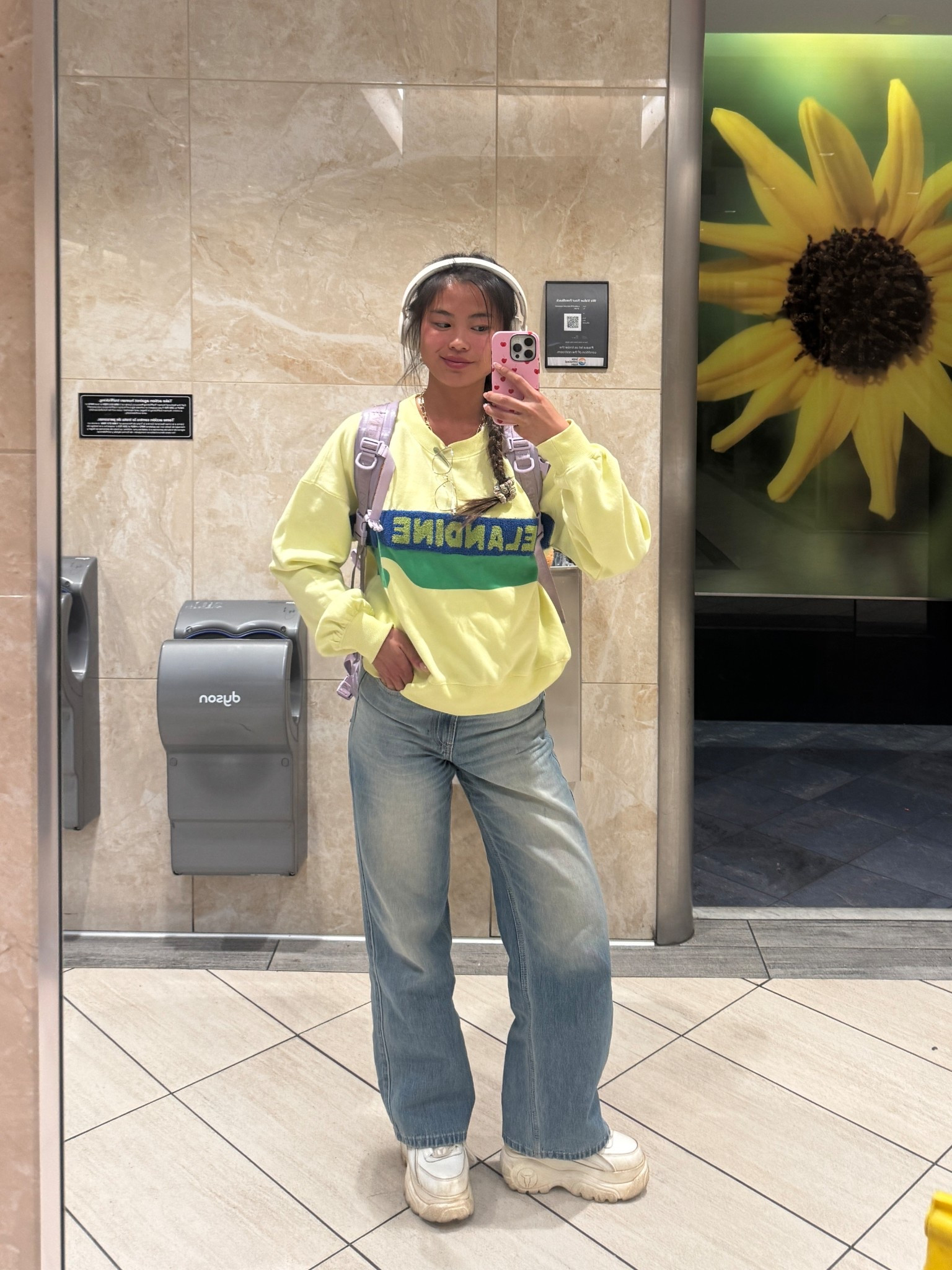 airport travel fit check ✈️🧳🏝️ | comfy outfit inspo. i’m wearing a size XS in sweater size. 

when I have to fly ‘personal item’ only, my go-to backpack is my purple Calpak Laptop Backpack 💜

#LTKdayinmylife #LTKootd #LTKTravel