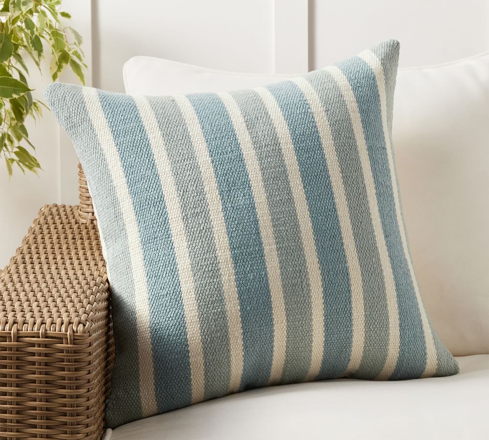 Lopez Striped Indoor/Outdoor Pillow | Pottery Barn (US)