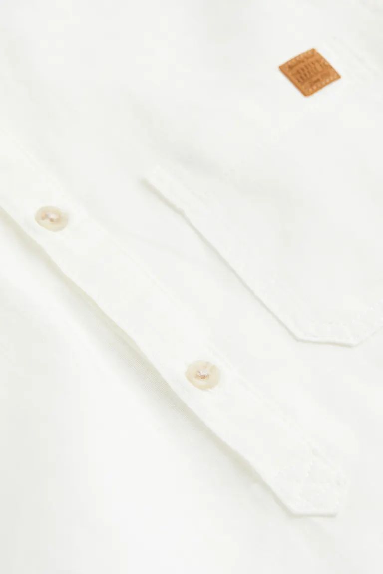 Linen-blend Henley Shirt | H&M (US)