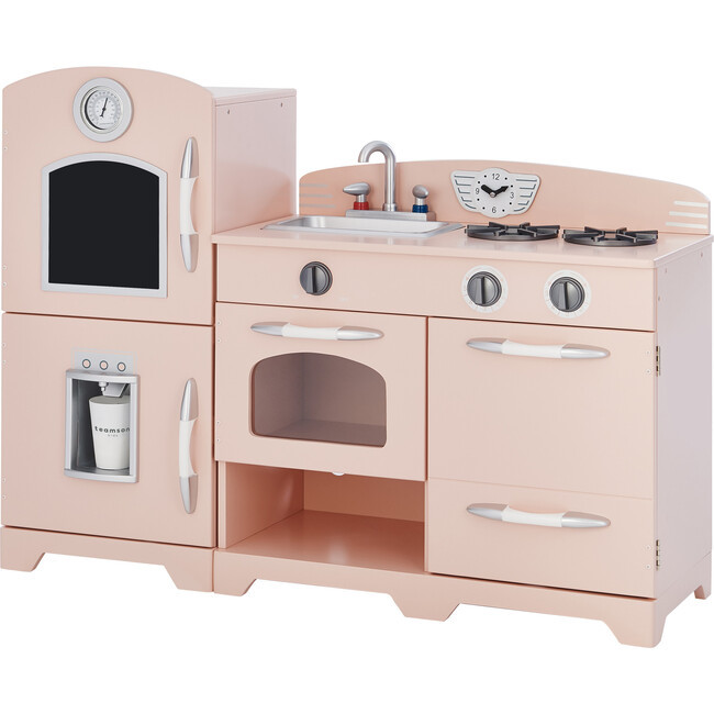 Little Chef Fairfield Retro Play Kitchen, Pink/White - Kids Toys | Teamson Kids from Maisonette | Maisonette