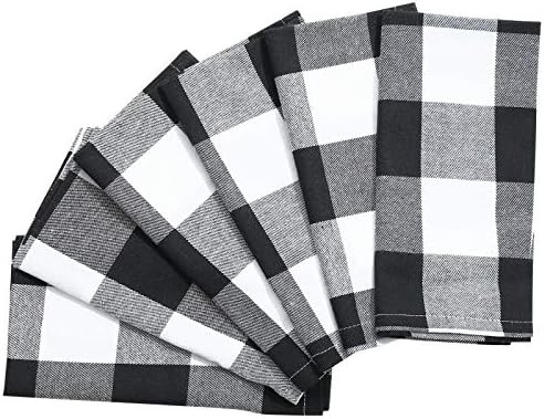 BETTERLINE 6 Buffalo Check Oversized Napkins (17x17 Inches) for Everyday Place Settings, Rustic F... | Amazon (US)