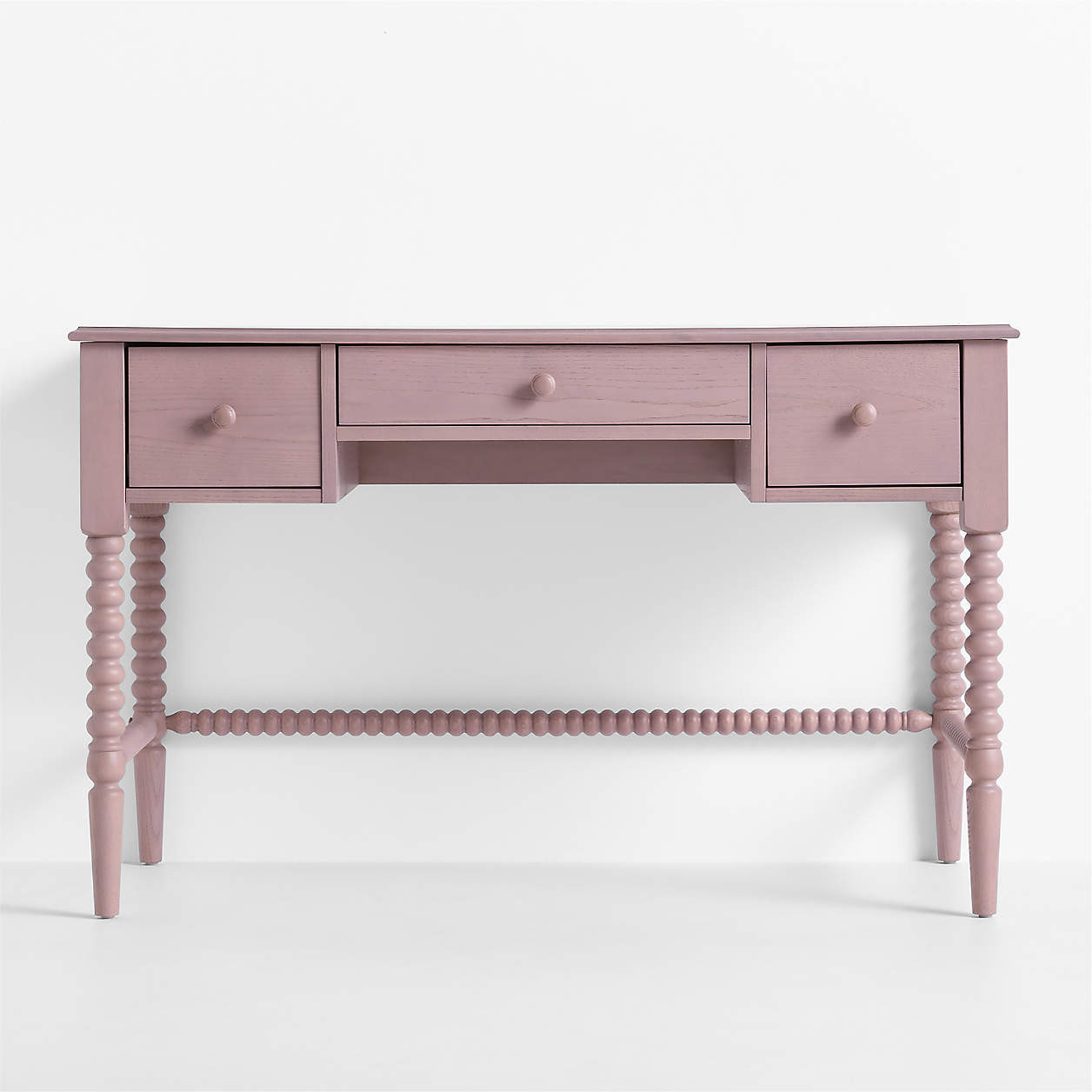 Jenny Lind 48" Deep Brown Wood Spindle 3-Drawer Kids Desk + Reviews | Crate & Kids | Crate & Barrel