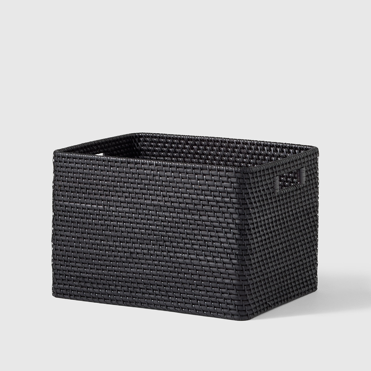 Marie Kondo Ori Rattan Black Curved Bins | The Container Store