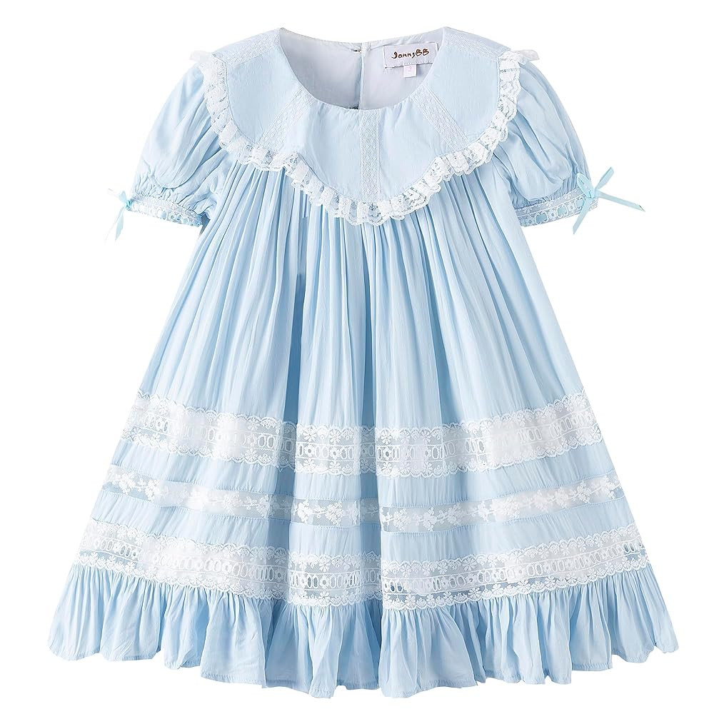 Girls Dress, Girls Gowns, Lace Heirloom Dress, Puff Sleeve, Cute Long Style for Kids | Amazon (US)