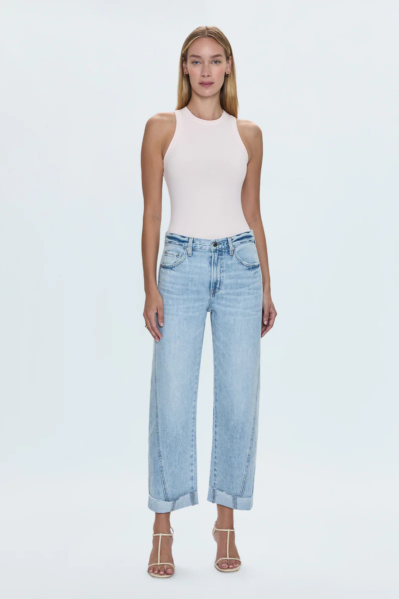 Kacey Mid Rise Cuffed Straight Jean - Berkeley | Pistola Denim