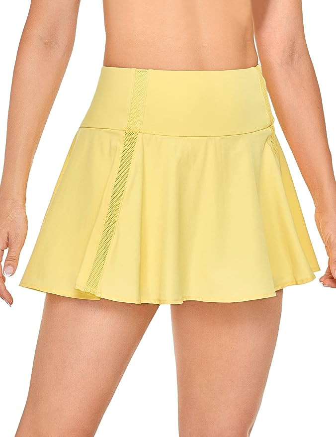 CRZ YOGA Women's High Waisted Pleated Tennis Skirts Lightweight Athletic Workout Running Sports G... | Amazon (US)