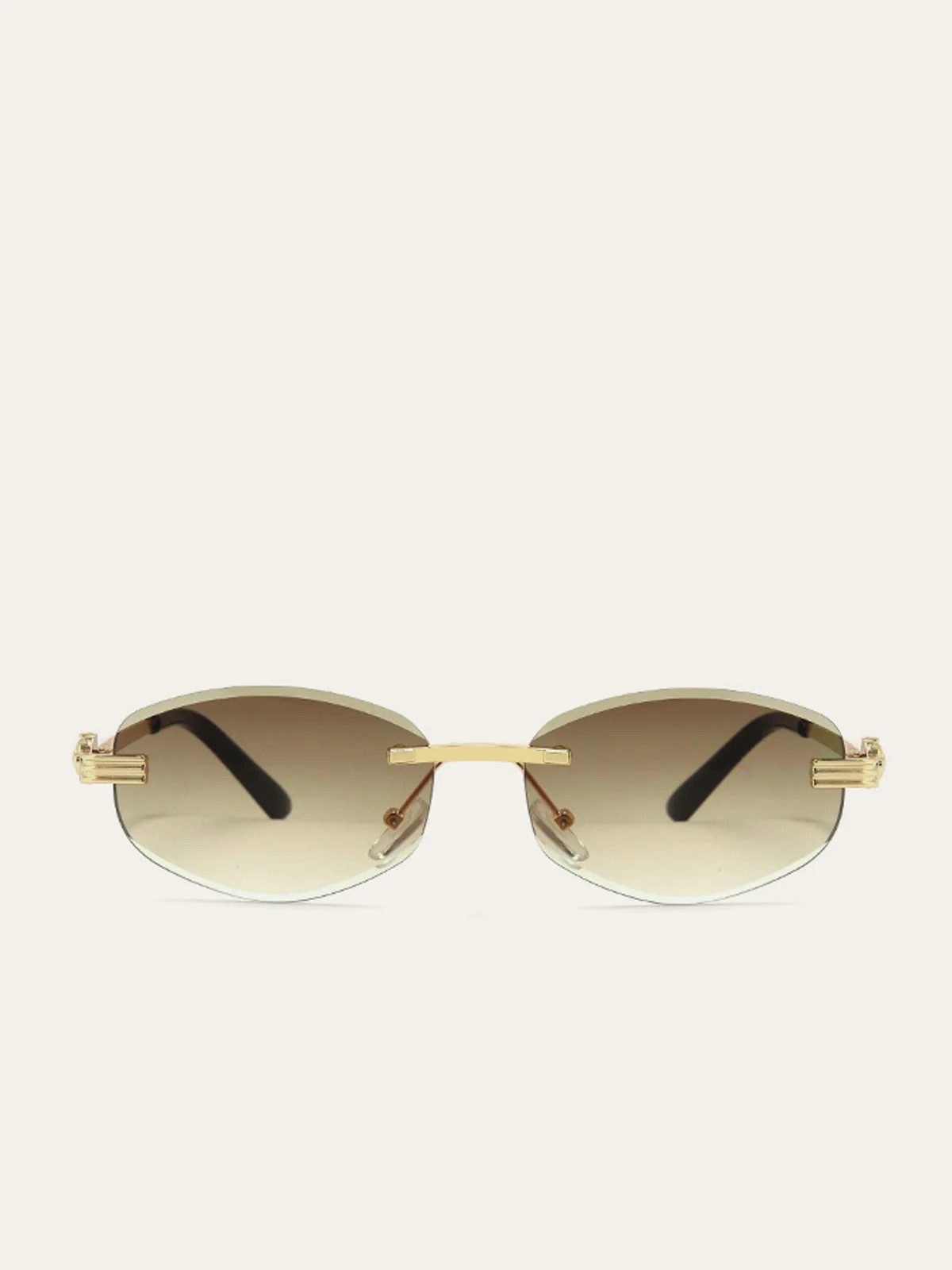 Golden Rimless Gradient Sunglasses | Commense