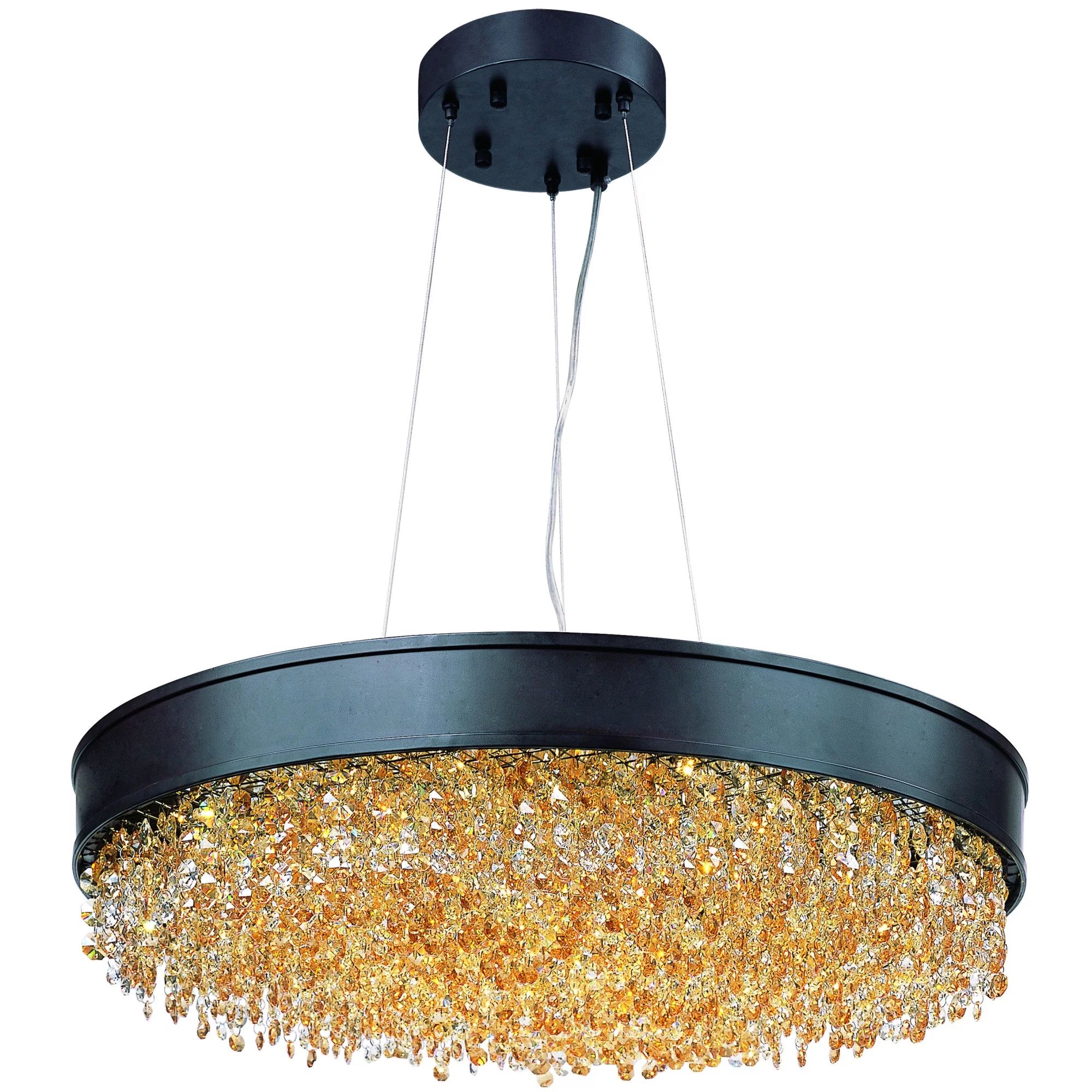 Maxim 39655 Mystic 24" Crystal Led Drum Chandelier - Bronze | Walmart (US)