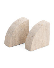Set Of 2 Travertine Half Dome Bookends | TJ Maxx