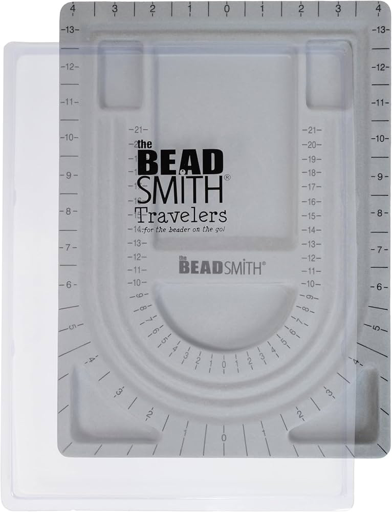 The Beadsmith Bead Board with Cover, Grey Flocked, 3 U-Shaped Channels, 6 Recessed Compartments,1... | Amazon (US)