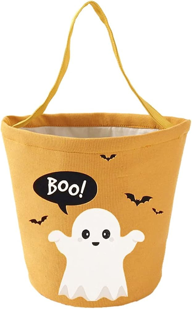 Halloween Trick or Treat Bags Halloween Candy Buckets Tote Bags Orange Black Ghost Halloween Part... | Amazon (US)