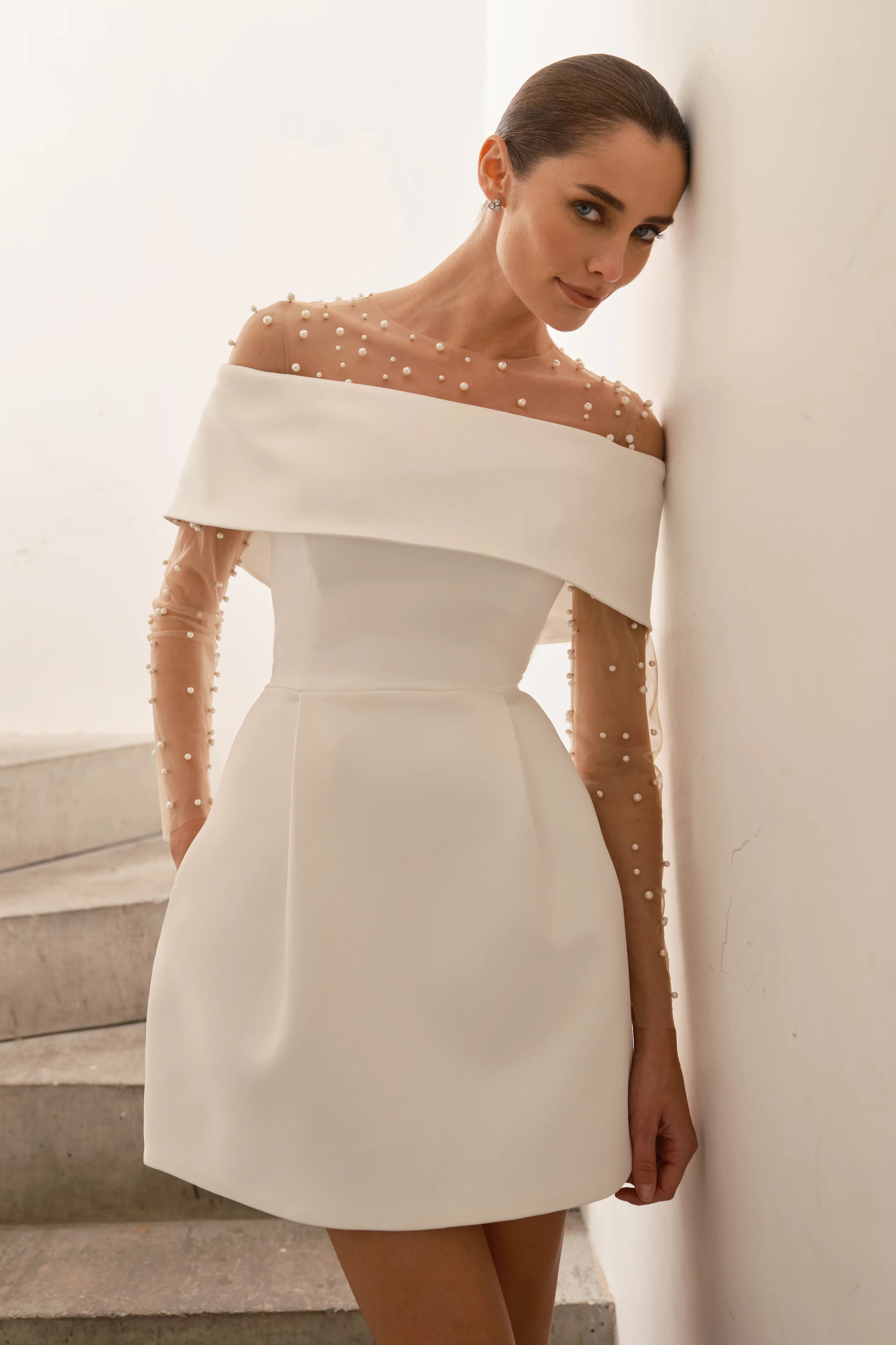Harper White Dress | Nadine Merabi