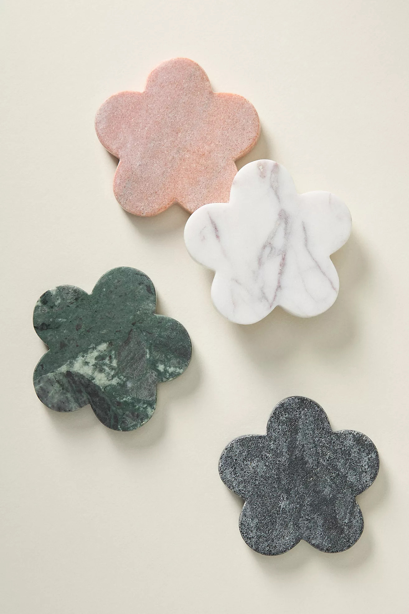 Marble Daisy Coasters, Set of 4 | Anthropologie (US)