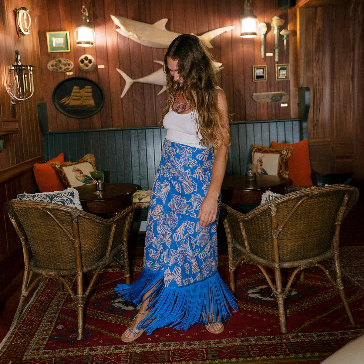 Mermaid Ruby Fringe Sarong | Sunshine Tienda