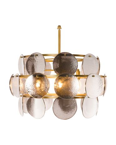 16x23in Capiz Brass Evelyn Chandelier | TJ Maxx