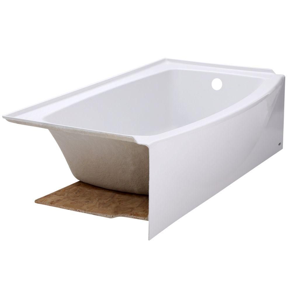 Ovation 5 ft. Right Drain Bathtub in Arctic White | The Home Depot