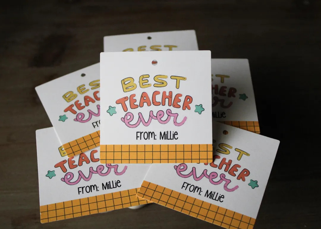 Teacher Appreciation Gift Tags Best Teacher Ever - Etsy | Etsy (US)