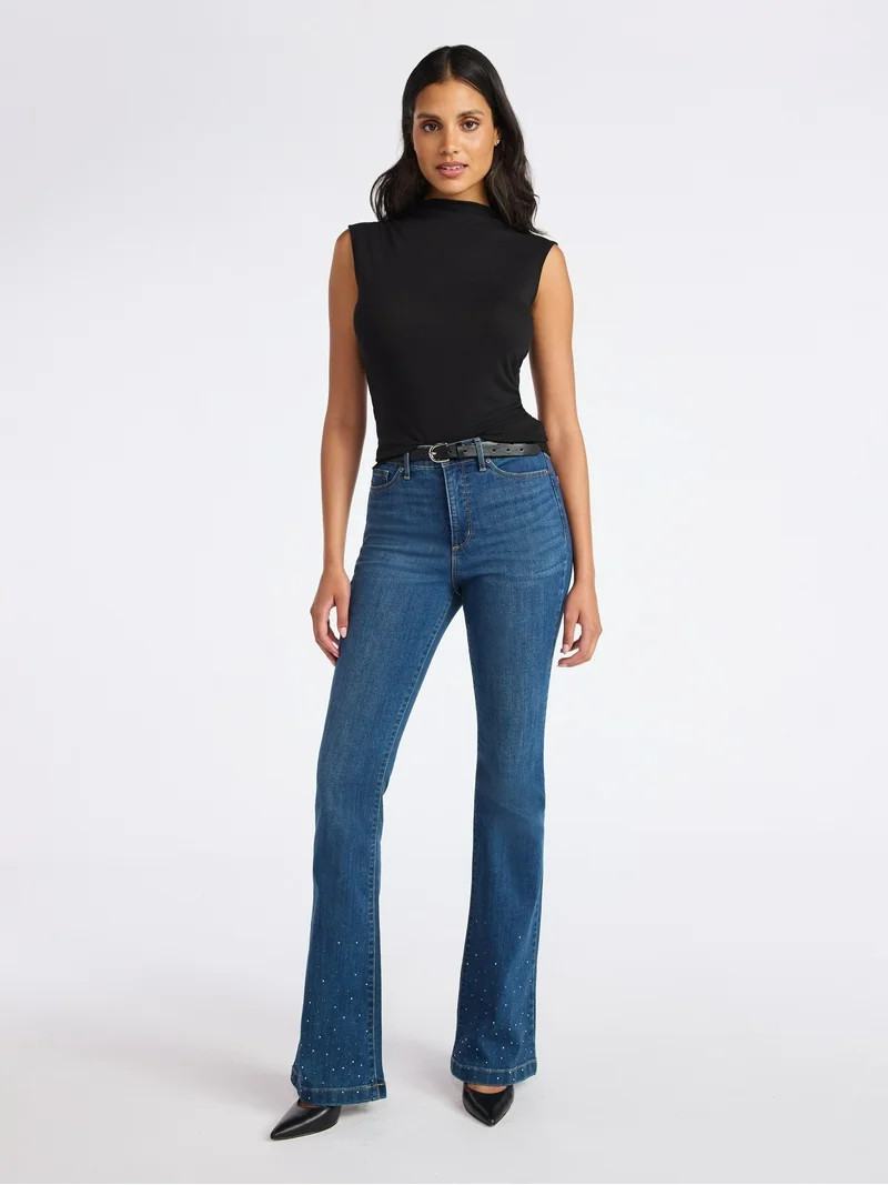 Sofia by Sofia Vergara Women's and Women's Plus Melisa Flare High Rise Jeans, 30.5", 32.5" and 34... | Walmart (US)