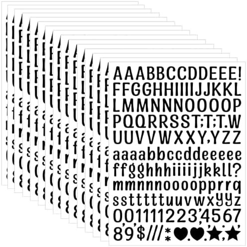 10 Sheet Small Letter Stickers, 1/2 Inch Self Adhesive Alphabet Stickers, Cute Vinyl Letter Stick... | Amazon (US)