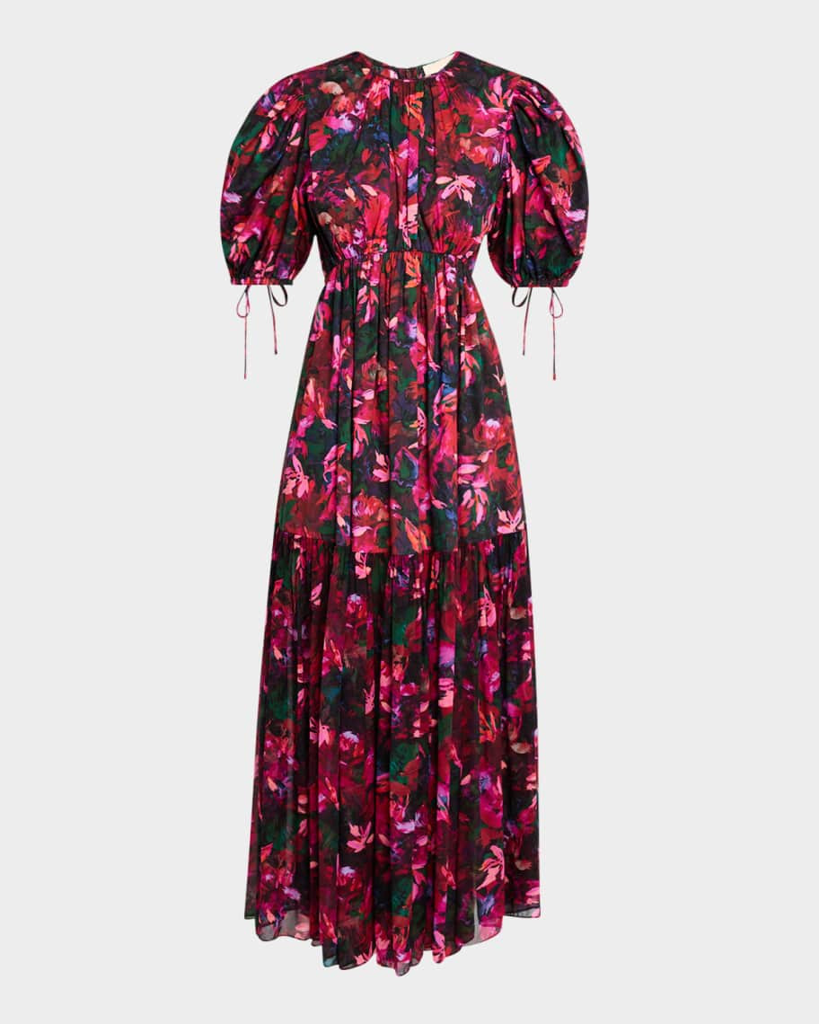 Ulla Johnson Collage Hibiscus Midi Dress | Neiman Marcus