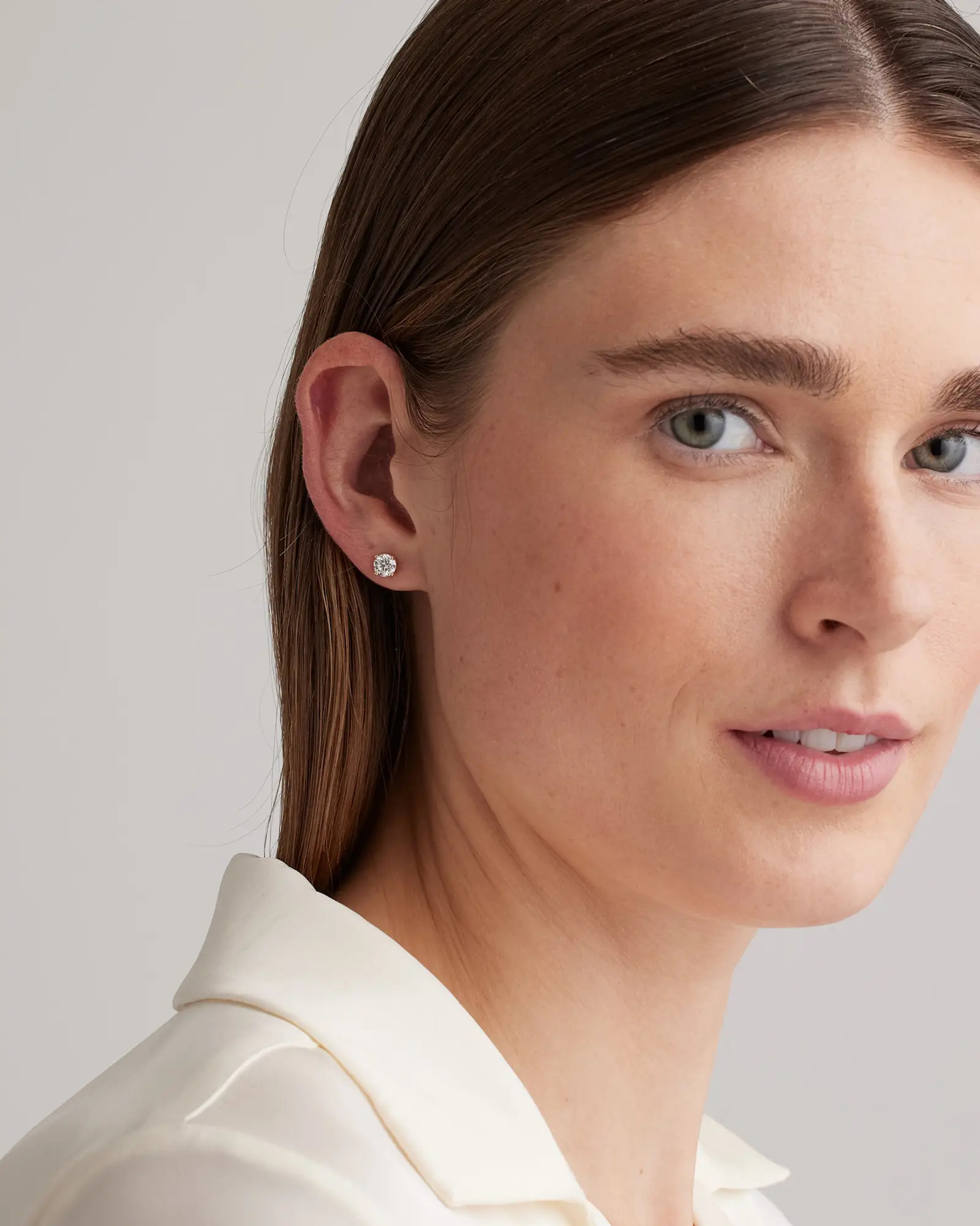 14K Gold Lab Grown Diamond Four-Prong Solitaire Studs in Yellow Gold | Quince