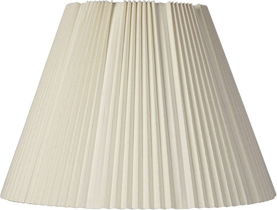 Eggshell Pleated Large Empire Lamp Shade 9" Top x 17" Bottom x 11.75" High x 12.25" Slant (Spider... | Amazon (US)