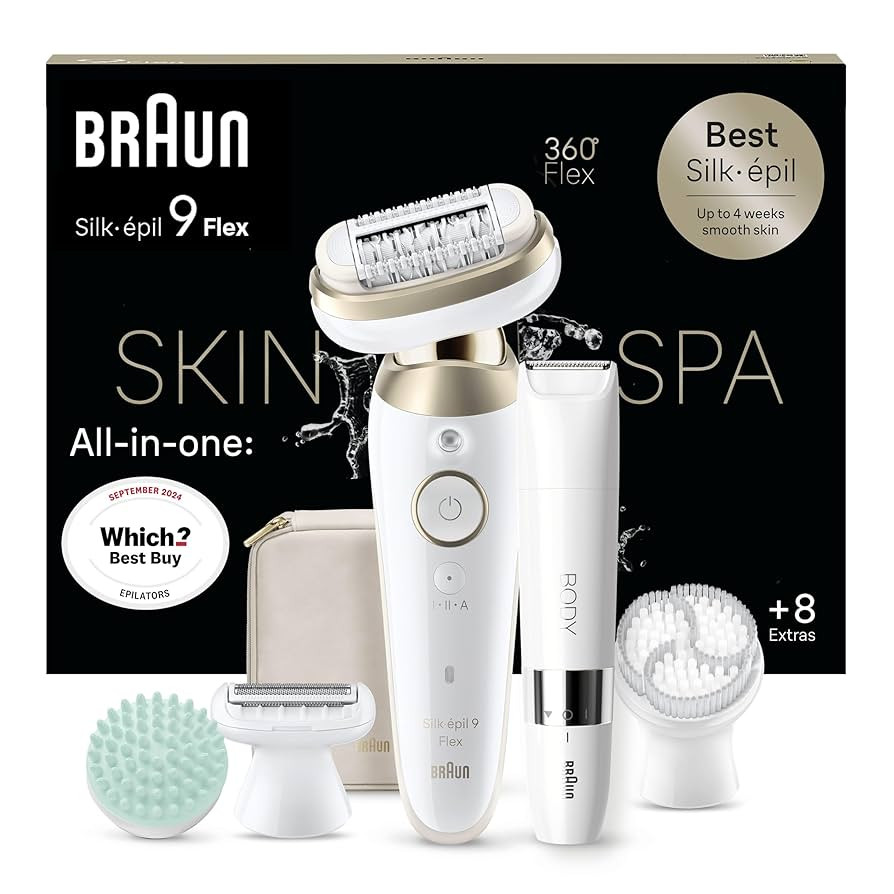 Braun Silk-épil 9 Flex SkinSpa, Epilator with 360° Flexible Head for Easy Hair Removal, Wet & D... | Amazon (UK)