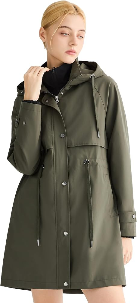 Orolay Women's Waterproof Hooded Rain Jacket Long Raincoats Lightweight Trench Coat Active Outdoo... | Amazon (US)