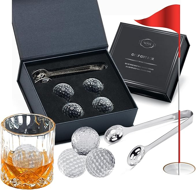 The Wine Savant Golf Gifts for Men Dad, Golf Balls Whiskey Chillers Set with Glasses, Dad Birthda... | Amazon (US)
