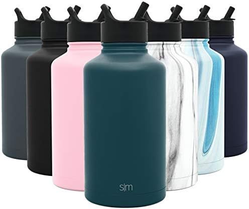 Simple Modern Water Bottle with Straw Lid Vacuum Insulated Stainless Steel Metal Thermos | Half G... | Amazon (US)