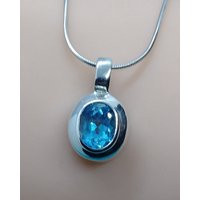 Vintage Jewelry Sterling Silver Blue Topaz Necklace | Etsy (US)