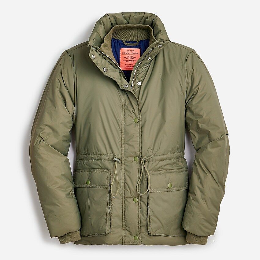 Lightweight cinched-waist puffer jacket | J.Crew US