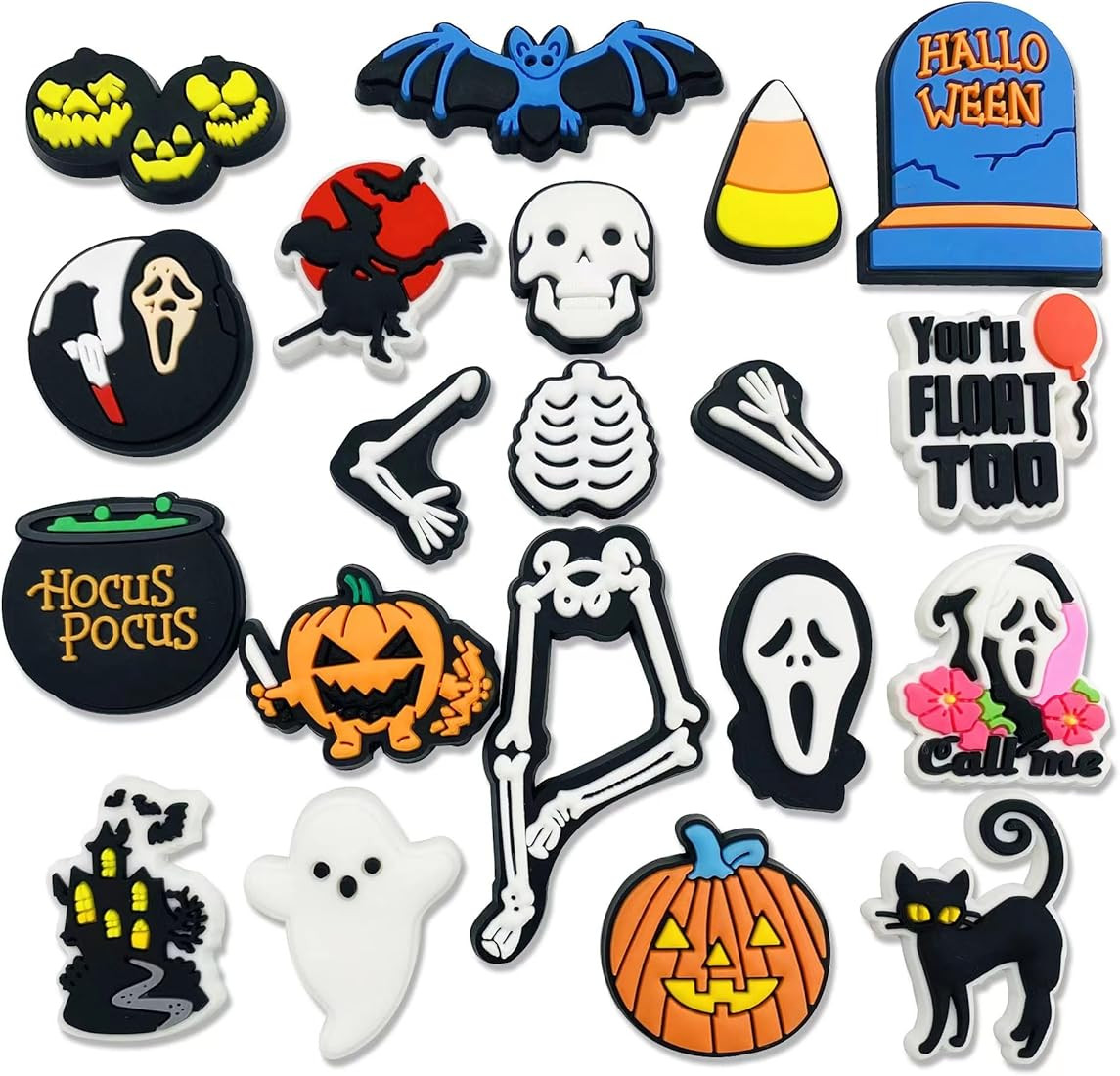 25 30 40 55PCS Halloween Horror Shoe Charms Skull Horror Shoe Decoration Charms, Shoe Pins Access... | Amazon (US)