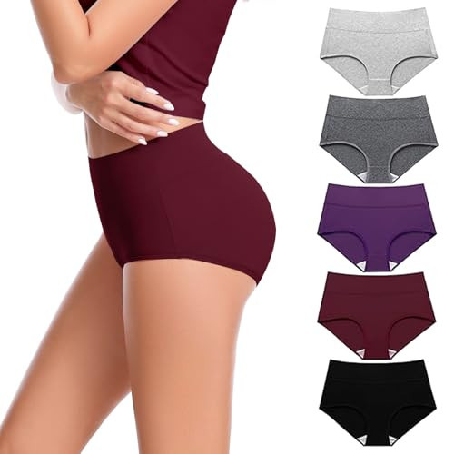 CAILECOTTON Womens Underwear Cotton Briefs for Women Plus Size Panties for Women Pack 2/5 | Amazon (US)