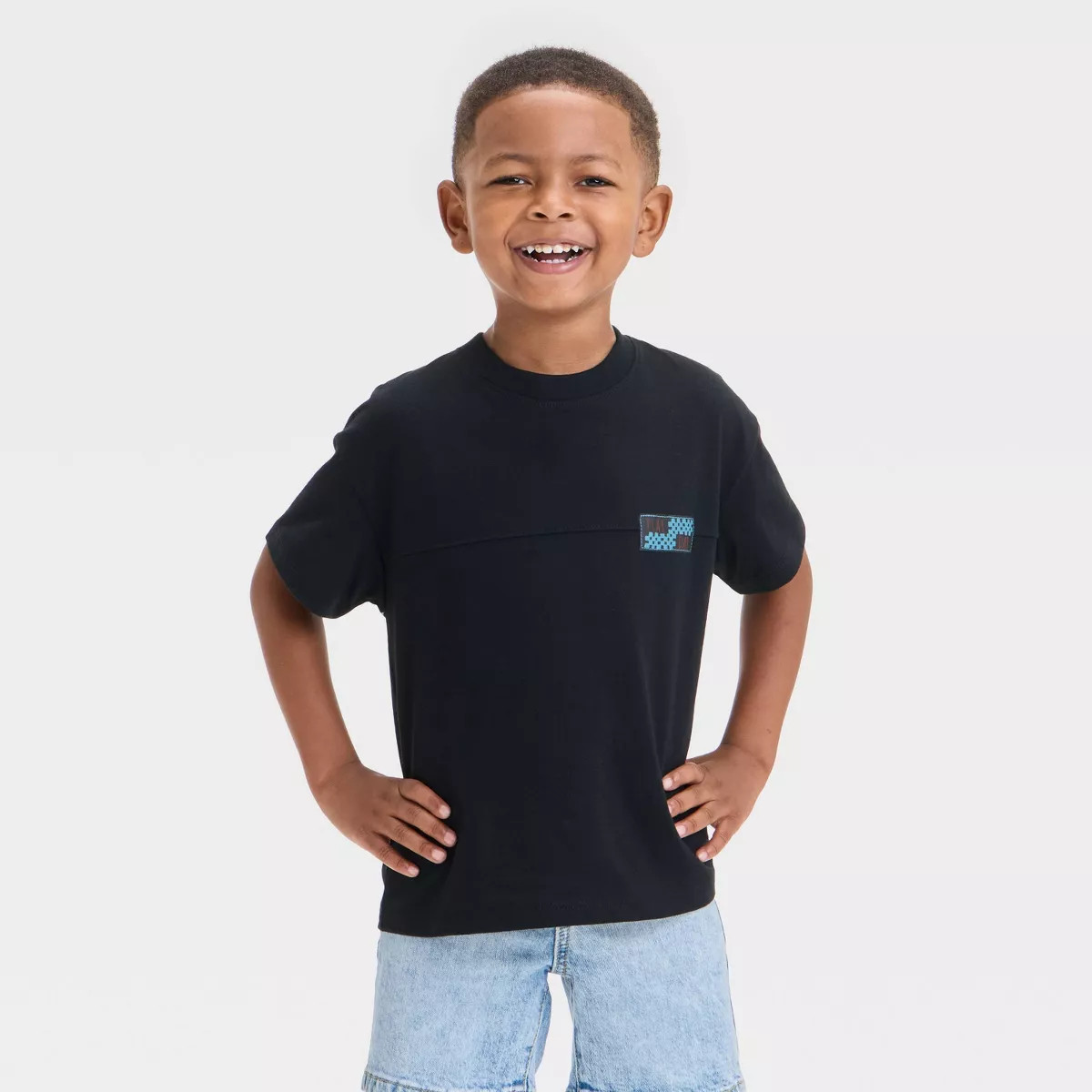Toddler Boys' Short Sleeve Skateboarding Dino T-Shirt - Cat & Jack™ Black | Target