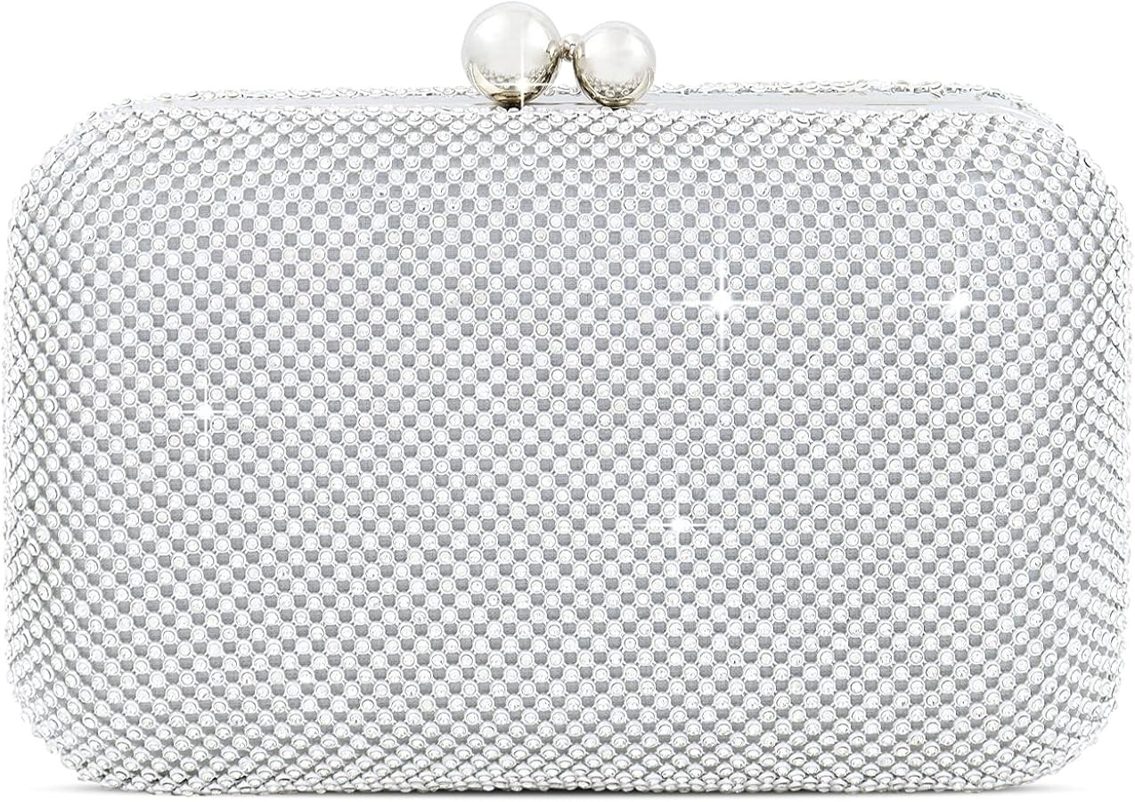 Women Evening Handbag Rhinestone Crystal Purse and Clutch Purses for Women Elegant Formal Evening... | Amazon (US)