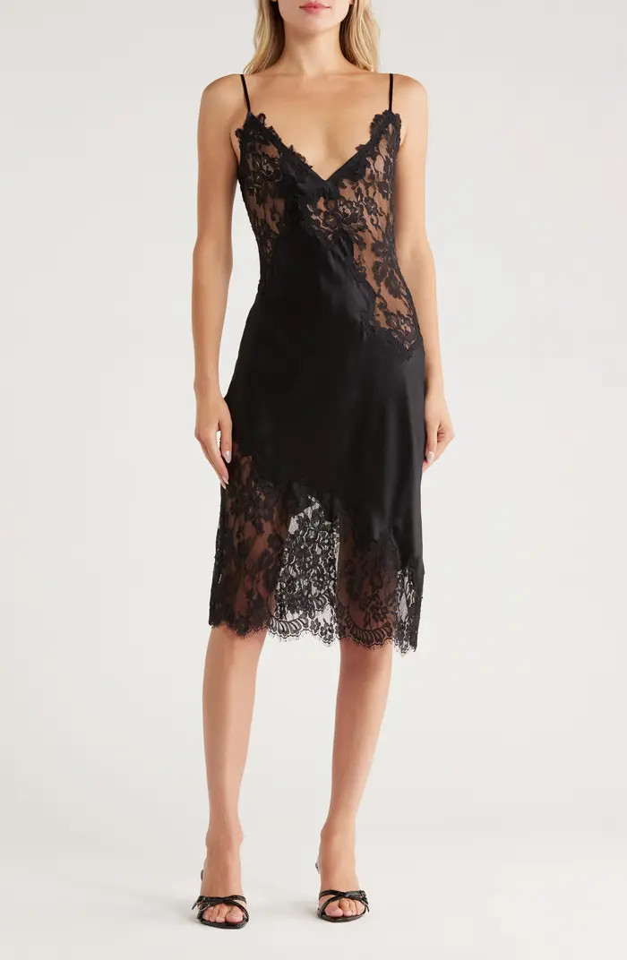 L'AGENCE Diya Lace Trim Silk Slipdress | Nordstromrack | Nordstrom Rack