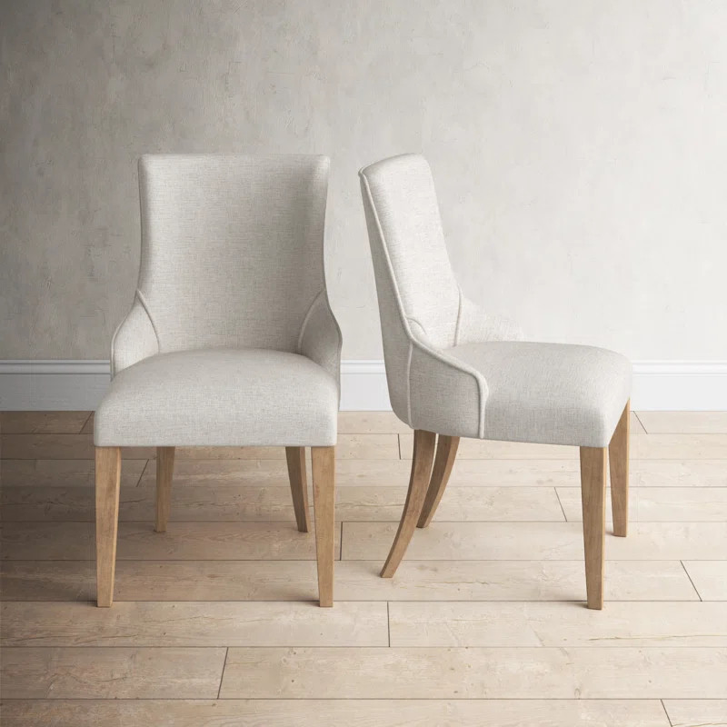 Jezebel Linen Side Chair in Beige (Set of 2) | Wayfair North America