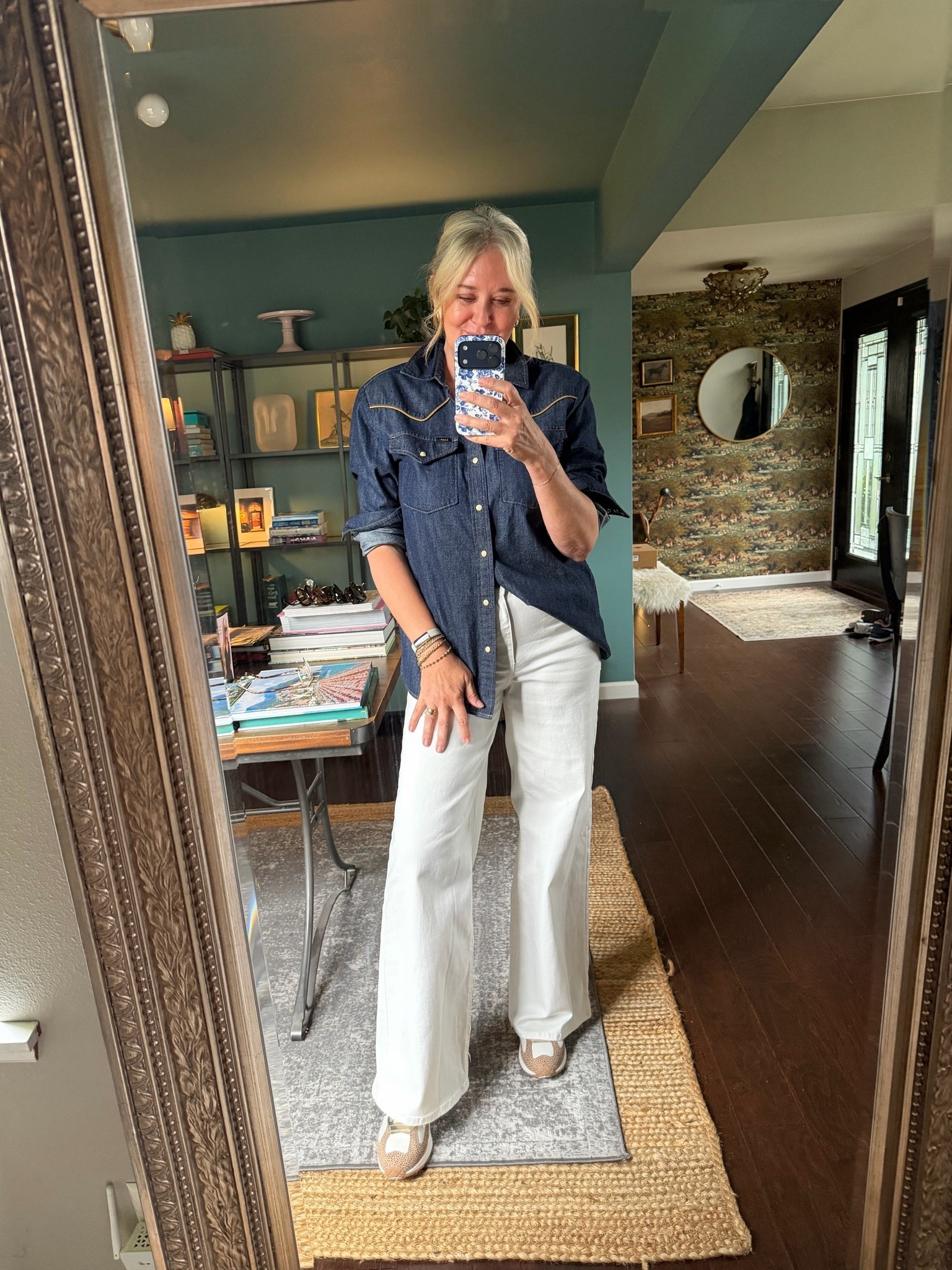 Ootd
Shirt size medium 
Jeans size up one!

#LTKdayinmylife #LTKootd #LTKOver40