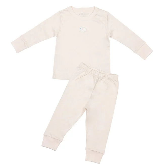 Wild Wawa | Embroidered Two Piece Set, Lamb (Pink, Size 2-3Y) | Maisonette | Maisonette
