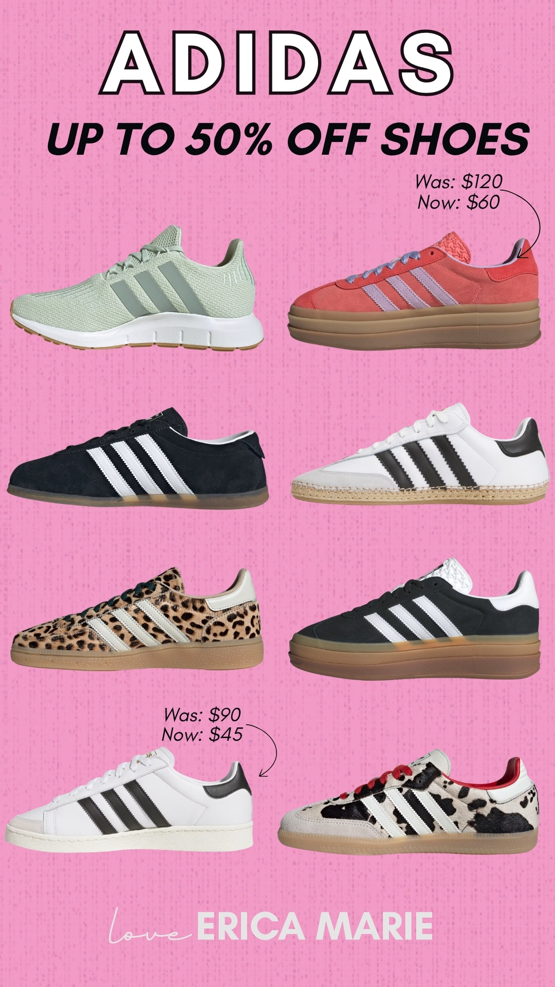 Get up to 50% off select adidas shoes. Tons of popular styles just dropped into the sale section. Grab your size before it sells out! 

 #LTKSaleAlert