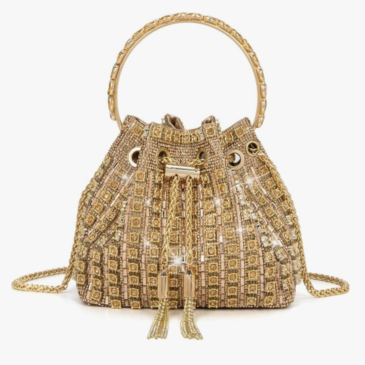 SHEIN Women's Clutch bags - Gold/Tan | Depop US