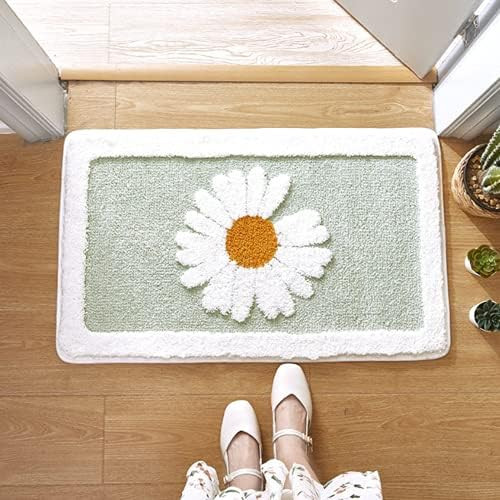 Daisy Bathroom Rugs Chenille Non Slip Bath Mat Bath Rugs Extra Soft Absorbent Bathroom Mat Fluffy Mi | Amazon (US)