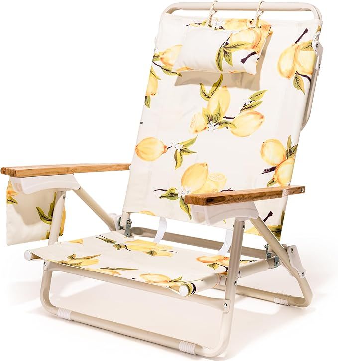 Business & Pleasure Co. Holiday Tommy Chair - Reclining Backpack Beach Chair - Vintage Lemons | Amazon (US)