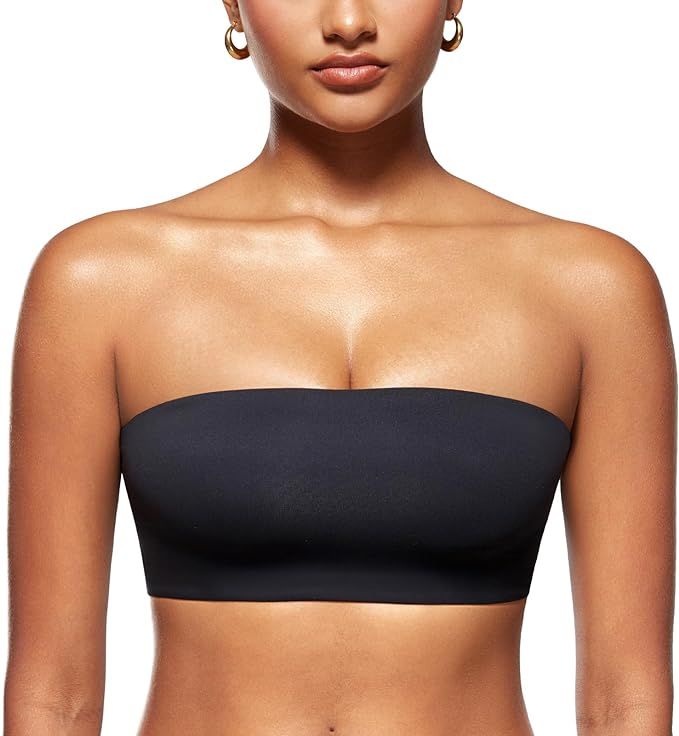 Women's Inbarely Bandeau Bra Strapless Bralette Tube Top Seamless Comfortable Stretchy Non Padded... | Amazon (US)
